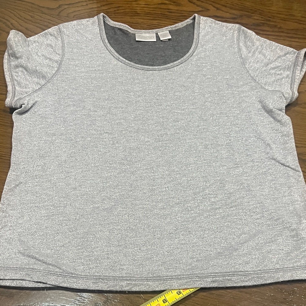 Chico's Light silver sparkly  Short Sleeve Tee